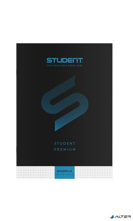 Füzet, tűzött, A4, kockás, 32 lap, ICO "Student Premium", "87-32", fekete