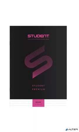 Füzet, tűzött, A4, vonalas, 32 lap, ICO "Student Premium", "81-32", fekete