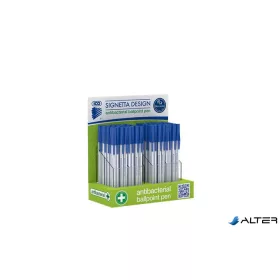   Golyóstoll display, 0,7 mm, kupakos, antibakteriális, ICO "Signetta", kék