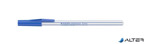 Golyóstoll display, 0,7 mm, kupakos, antibakteriális, ICO "Signetta", kék