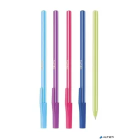   Golyóstoll készlet, 0,7 mm, kupakos, 5 különböző testszín, ICO "Signetta Mix", kék