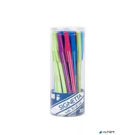   Golyóstoll, 0,7 mm, kupakos, henger alakú tartóban, ICO "Signetta Mix", kék