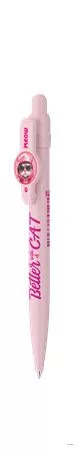 Golyóstoll display, 0,8 mm, nyomógombos, cicás tolltest, ICO "Cat", kék
