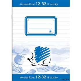   Füzet, tűzött, A5, vonalas, 32 lap, 3. osztály, ICO "Süni", "12-32"