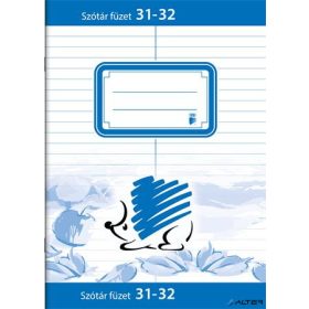   Füzet, tűzött, A5, szótár, 32 lap, ICO "Süni", "31-32"