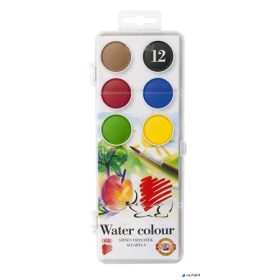 Vízfesték, 12 darabos, 30 mm, ICO "Süni"