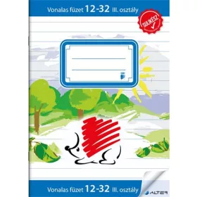   Füzet, tűzött, A5, vonalas, 32 lap, 3. osztály, ICO "Süni Sulikész", "12-32"