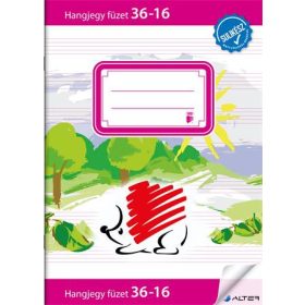   Füzet, tűzött, A5, hangjegy, 16 lap, ICO "Süni Sulikész", "36-16"