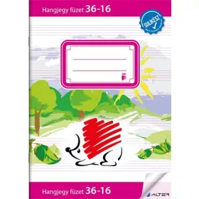   Füzet, tűzött, A5, hangjegy, 16 lap, ICO "Süni Sulikész", "36-16"