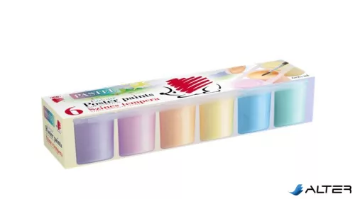 Tempera készlet, tégelyes, ICO "Süni", 6 különböző pasztell szín