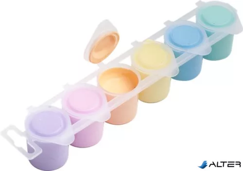 Tempera készlet, tégelyes, ICO "Süni", 6 különböző pasztell szín