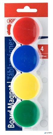 Mágneskorong, 40 mm, 4 db, ICO "JY-40", 4 szín