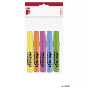   Szövegkiemelő készlet, 1-4 mm, ICO "Videotip", 5 különböző szín