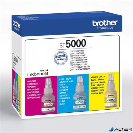 BT5000CMY Tinta multipack, DCP T-300, 500W, 700W nyomtatókhoz, BROTHER, c+m+y, 3*5k