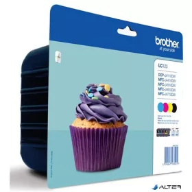   LC123BCMY Tintapatron multipack DCP-J4110DW nyomtatóhoz, BROTHER, b+c+m+y, 4*600 oldal