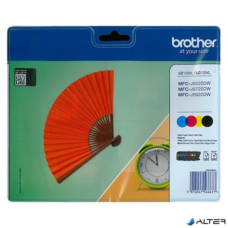 LC129XLB/LC125XLCMY tintapatron multipack MFC-J6520 nyomtatóhoz, BROTHER, b+c+m+y, 1*2400 o., 3*1200 o.