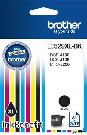 LC529XLB Tintapatron DCP-J100, J105 nyomtatóhoz, BROTHER fekete, 2400 oldal