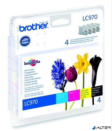 LC970BCMY Tintapatron multipack DCP 135C, BROTHER, b+c+m+y, 1*350 oldal, 3*300 oldal