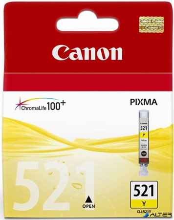 CLI-521Y Tintapatron Pixma iP3600, 4600, MP540 nyomtatókhoz, CANON sárga, 9ml