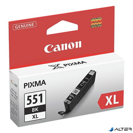 CLI-551BXL Fotópatron Pixma iP7250, MG5450, MG6350 nyomtatókhoz, CANON fekete, 11ml