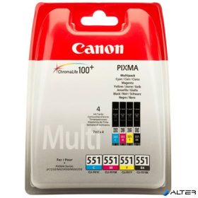   CLI-551KIT Tintapatron multipack Pixma iP7250, MG5450 nyomtatókhoz, CANON, b+c+m+y, 4*7ml