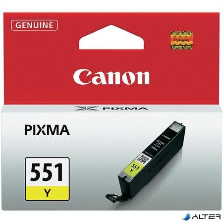 CLI-551Y Tintapatron Pixma iP7250, MG5450 nyomtatókhoz, CANON sárga, 7ml