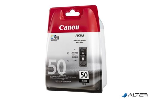 PG-50 Tintapatron Pixma iP2200, MP150, 160 nyomtatókhoz, CANON fekete, 22ml
