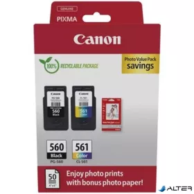   PG560/CL561 tintapatron multipack PIXMA TS5350 nyomtatókhoz, CANON, b+c, 2*180 oldal + GP501 (50 lap 10x15) papír
