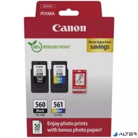   PG560/CL561 tintapatron multipack PIXMA TS5350 nyomtatókhoz, CANON, b+c, 2*180 oldal + GP501 (50 lap 10x15) papír