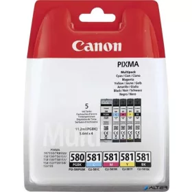   PGI580/CLI581 Tintapatron multipack Pixma TS7550, 8150, 9150 nyomtatókhoz, CANON, pgb+b+c+m+y, 11,2ml+4*5,6ml