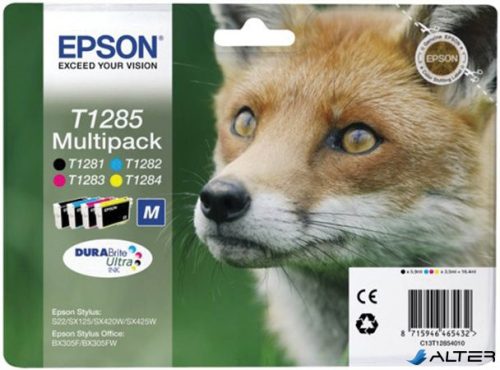 T12854010 Tintapatron multipack Stylus S22, SX125 nyomtatókhoz, EPSON, b+c+m+y, 16,4ml