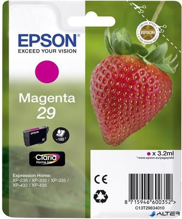 C13T29834010 Tintapatron XP235/332 nyomtatókhoz, EPSON vörös, 3,2ml