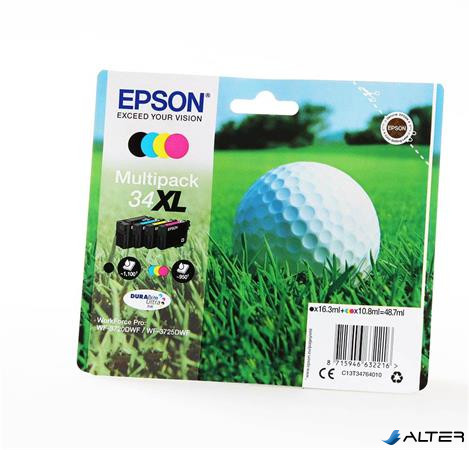 T34764010 Tintapatron multipack Workforce 3720DWF, 3725DWF nyomtatókhoz, EPSON b+c+m+y, 48,7ml