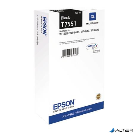 T755140 Tintapatron WF8590, 8510, 8090 nyomtatókhoz, EPSON fekete, 100ml