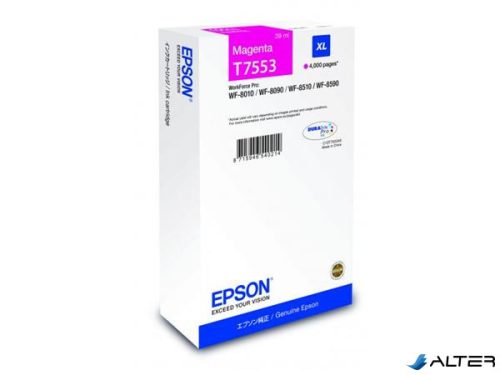 T755340 Tintapatron WF8590, 8510, 8090 nyomtatókhoz, EPSON vörös, 39ml