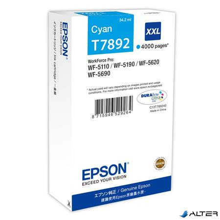 C13T789240 Tintapatron WF-5110DW, WF-5190DW nyomtatókhoz, EPSON, cián, 34,2ml