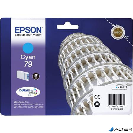 T79124010 Tintapatron Workforce Pro WF-5110, WF-5690 nyomtatókhoz, EPSON, cián, 0,8k