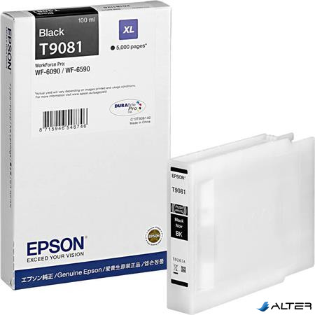 T908140 Tintapatron Workforce Pro WF-6090, WF-6590 nyomtatókhoz, EPSON, fekete, 5k