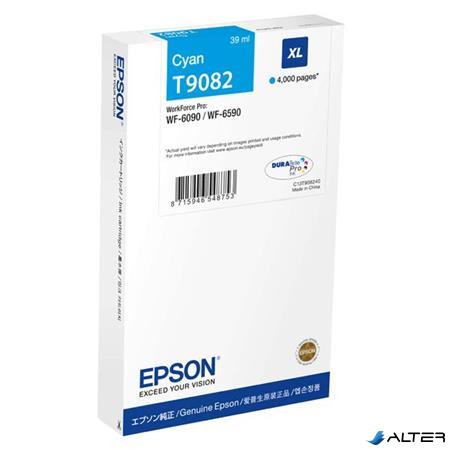 T908240 Tintapatron Workforce Pro WF-6090, WF-6590 nyomtatókhoz, EPSON, cián, 4k