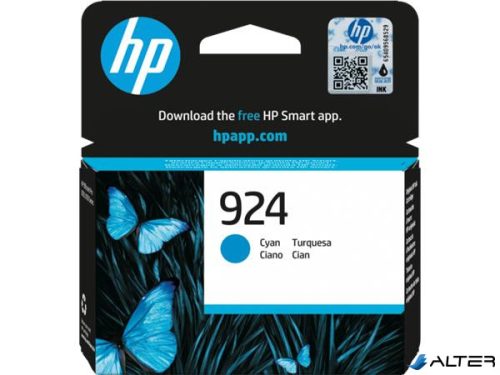 4K0U3NE Tintapatron Officejet Pro 8120e, 8130e nyomtatókhoz, HP 924, cián, 400 oldal