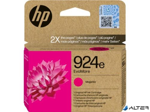 4K0U8NE Tintapatron Officejet Pro 8120e, 8130e nyomtatókhoz, HP 924 EvoMore, magenta, 800 oldal