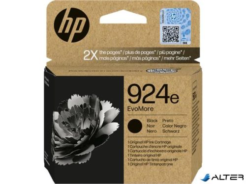 4K0V0NE Tintapatron Officejet Pro 8120e, 8130e nyomtatókhoz, HP 924 EvoMore, fekete, 1000 oldal