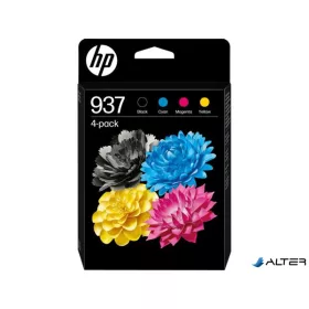   6C400NE Tintapatron multipack Officejet Pro 9120e, 9130e nyomtatókhoz, HP 937 b+c+m+y, 1250+3*800 oldal
