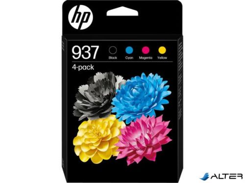 6C400NE Tintapatron multipack Officejet Pro 9120e, 9130e nyomtatókhoz, HP 937 b+c+m+y, 1250+3*800 oldal