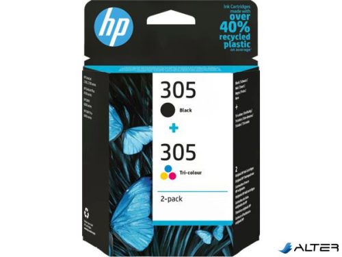 6ZD17AE Tintapatron multipack Deskjet 2320,2710, 4120 nyomtatókhoz, HP 305, fekete, színes, 120+100 oldal