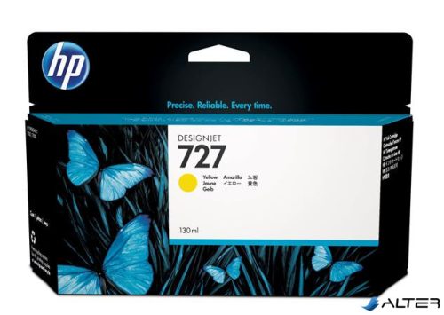 B3P21A Tintapatron DesignJet T1500, T2500, T920, T930 nyomtatókhoz, HP 727, sárga, 130 ml