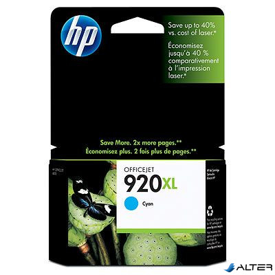 CD972AE Tintapatron OfficeJet 6000, 6500 nyomtatókhoz, HP 920xl, cián, 700 oldal