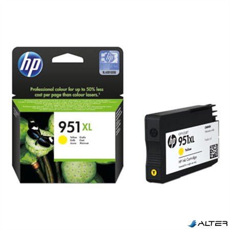 CN048AE Tintapatron OfficeJet Pro 8100 nyomtatóhoz, HP 951xl sárga, 1,5k