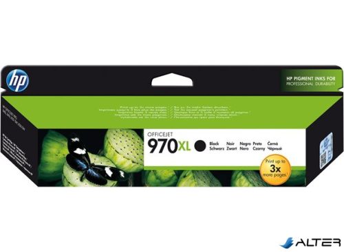 CN625AE Tintapatron OfficeJet Pro X 451, 476, 551, 576, nyomtatóhoz, HP 970xl fekete, 9,2k
