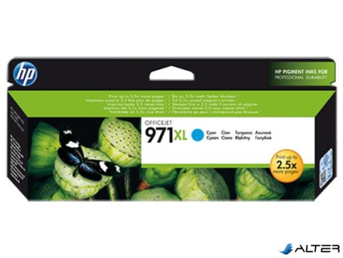 CN626AE Tintapatron OfficeJet Pro X 451, 476, 551, 576, nyomtatóhoz, HP 971xl kék, 6,6k